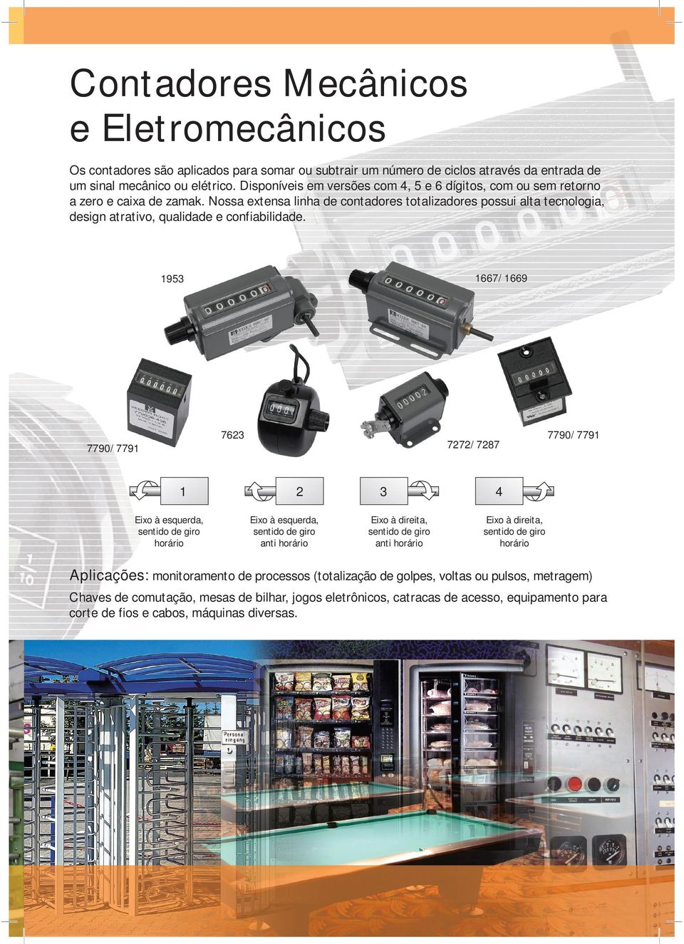 Nossa extensa linha de contadores totalizadores possui alta tecnologia, design atrativo, qualidade e confiabilidade.