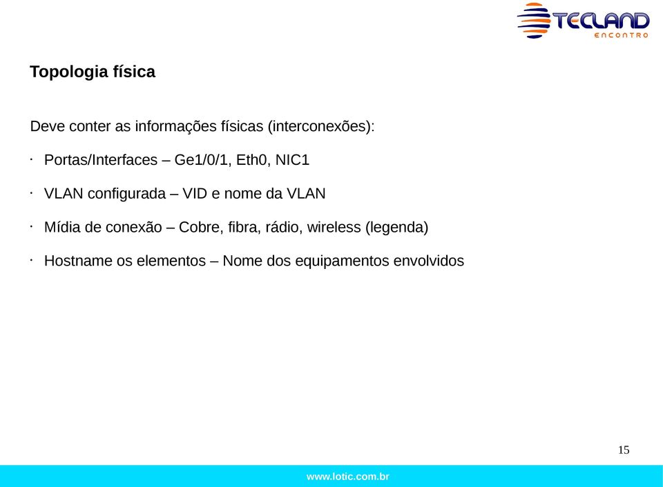 configurada VID e nome da VLAN Mídia de conexão Cobre, fibra,