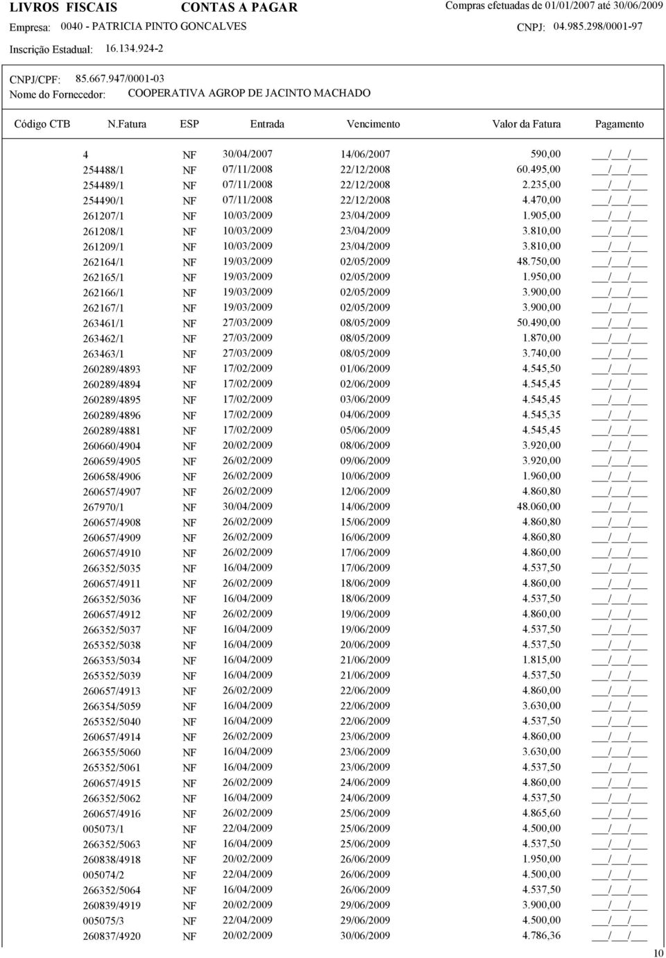 810,00 262164/1 NF 19/03/2009 02/05/2009 48.750,00 262165/1 NF 19/03/2009 02/05/2009 1.950,00 262166/1 NF 19/03/2009 02/05/2009 3.900,00 262167/1 NF 19/03/2009 02/05/2009 3.