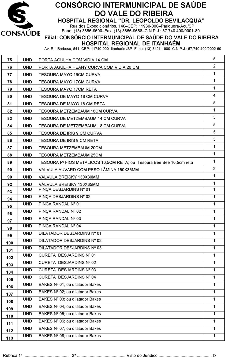 TESOURA DE IRIS 9 CM CURVA 5 86 UND TESOURA DE IRIS 9 CM RETA 5 87 UND TESOURA METZEMBAUM 20CM 1 88 UND TESOURA METZEMBAUM 25CM 1 89 UND TESOURA P/ FIOS METÁLICOS 10,5CM RETA; ou Tesoura Bee Bee