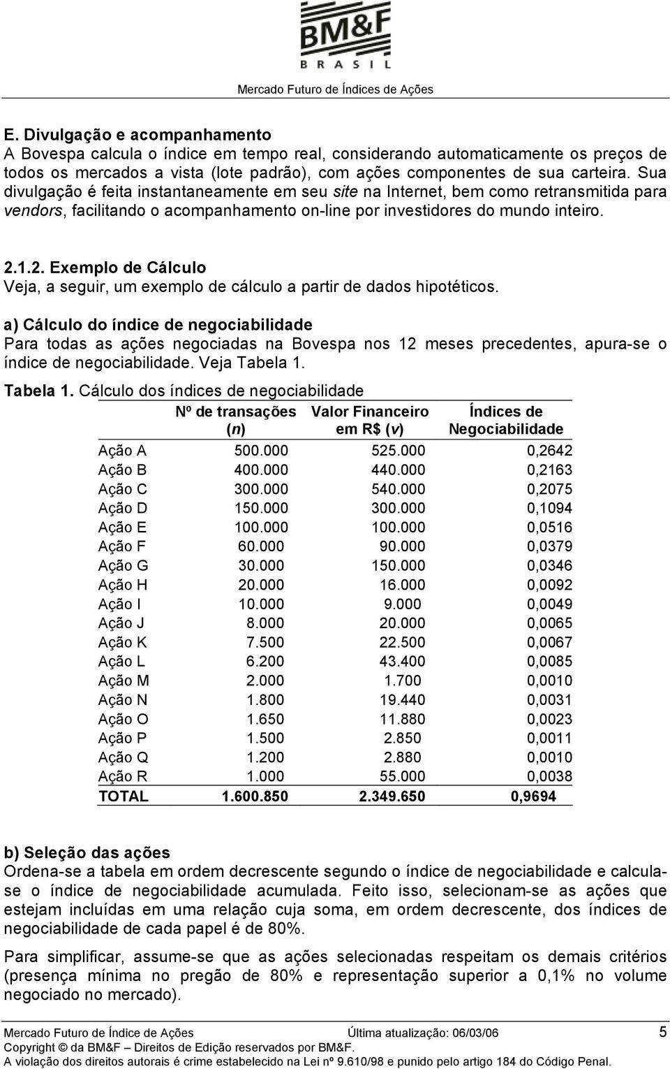 1.2. Exemplo de Cálculo Veja, a seguir, um exemplo de cálculo a partir de dados hipotéticos.