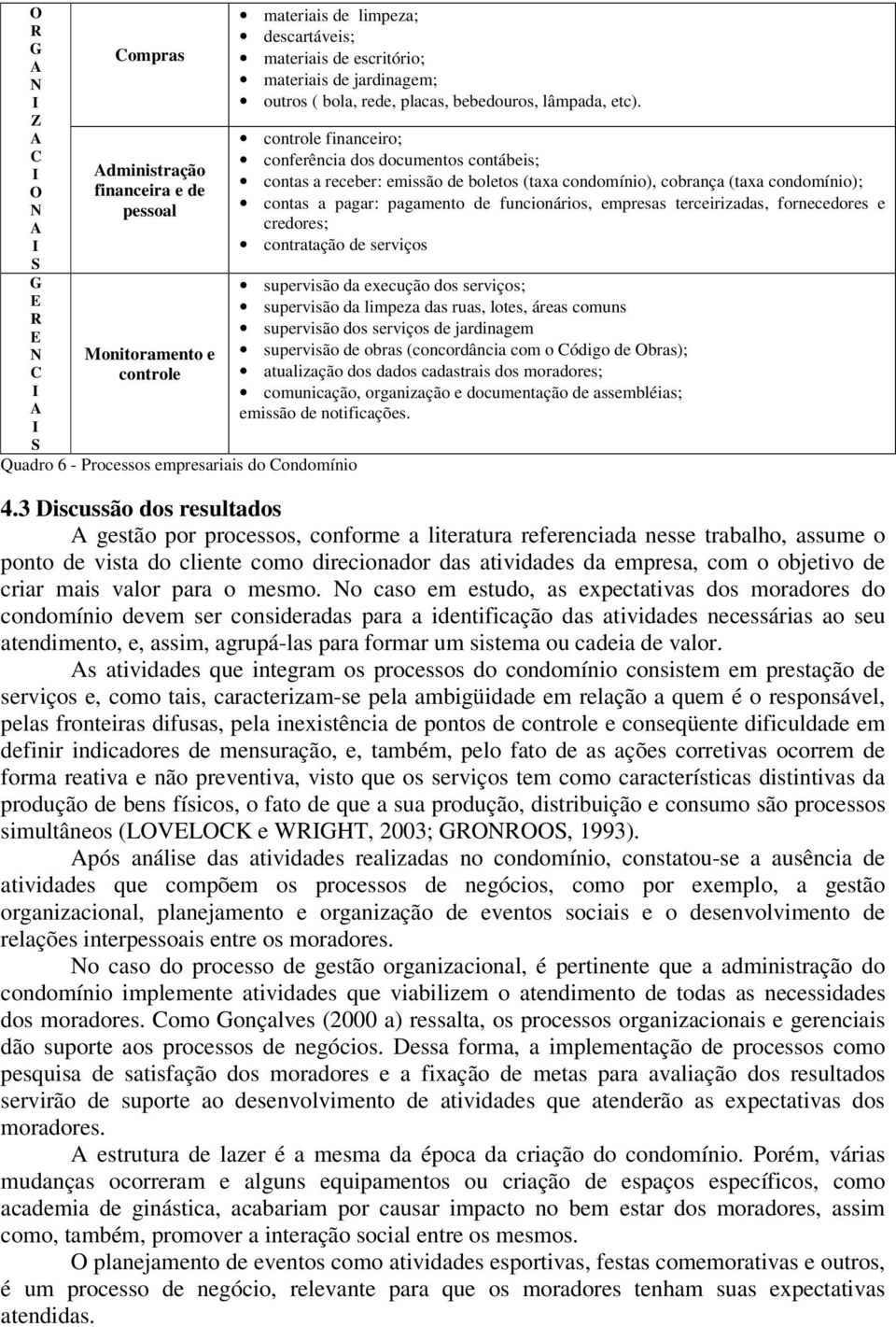 controle financeiro; conferência dos documentos contábeis; contas a receber: emissão de boletos (taxa condomínio), cobrança (taxa condomínio); contas a pagar: pagamento de funcionários, empresas