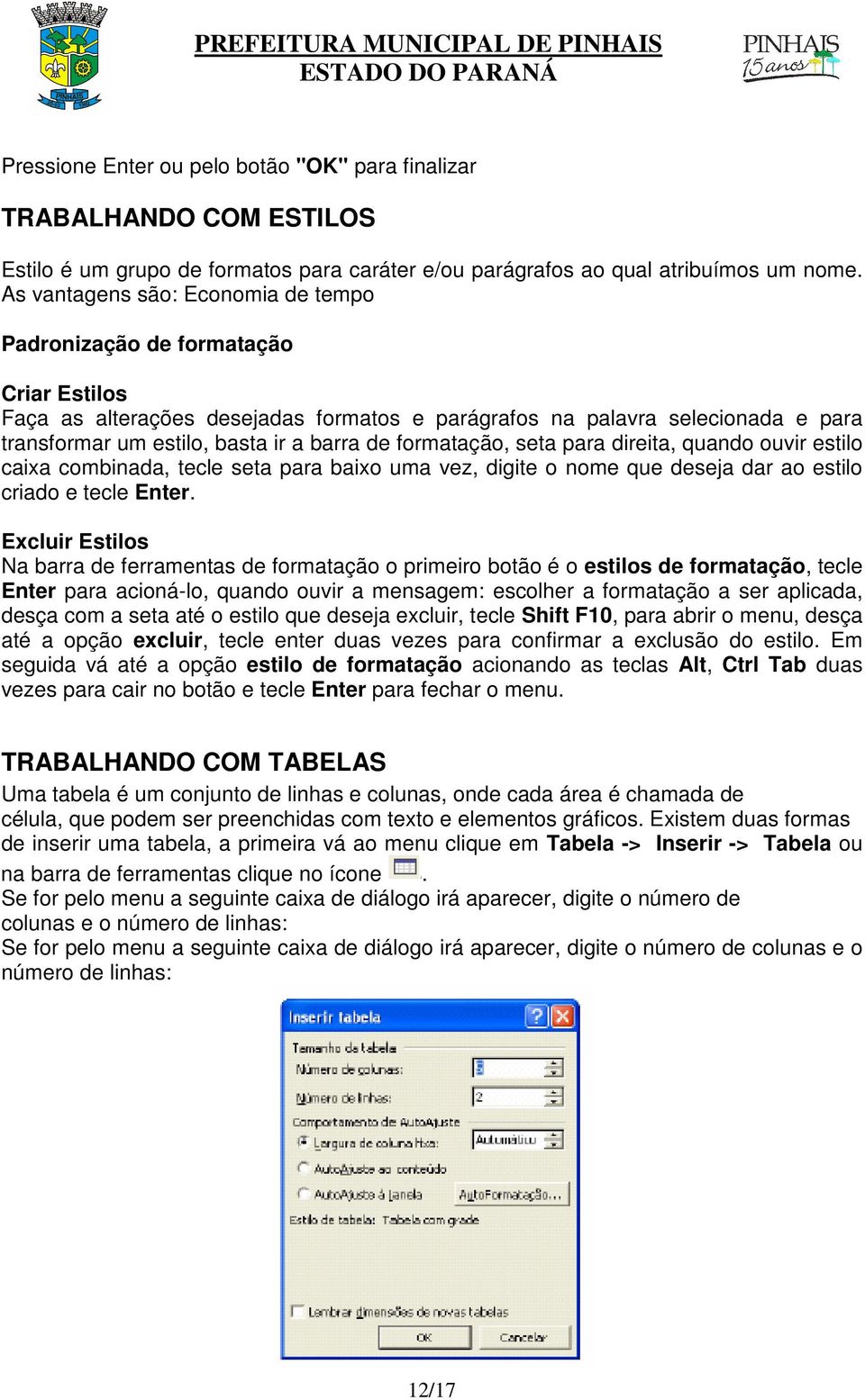 de formatação, seta para direita, quando ouvir estilo caixa combinada, tecle seta para baixo uma vez, digite o nome que deseja dar ao estilo criado e tecle Enter.