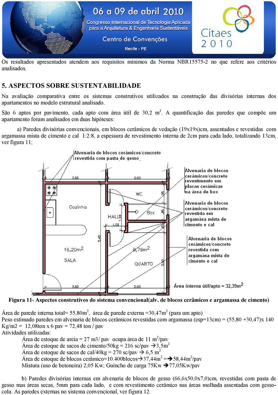 São 6 aptos por pavimento, cada apto com área útil de 30,2 m 2.