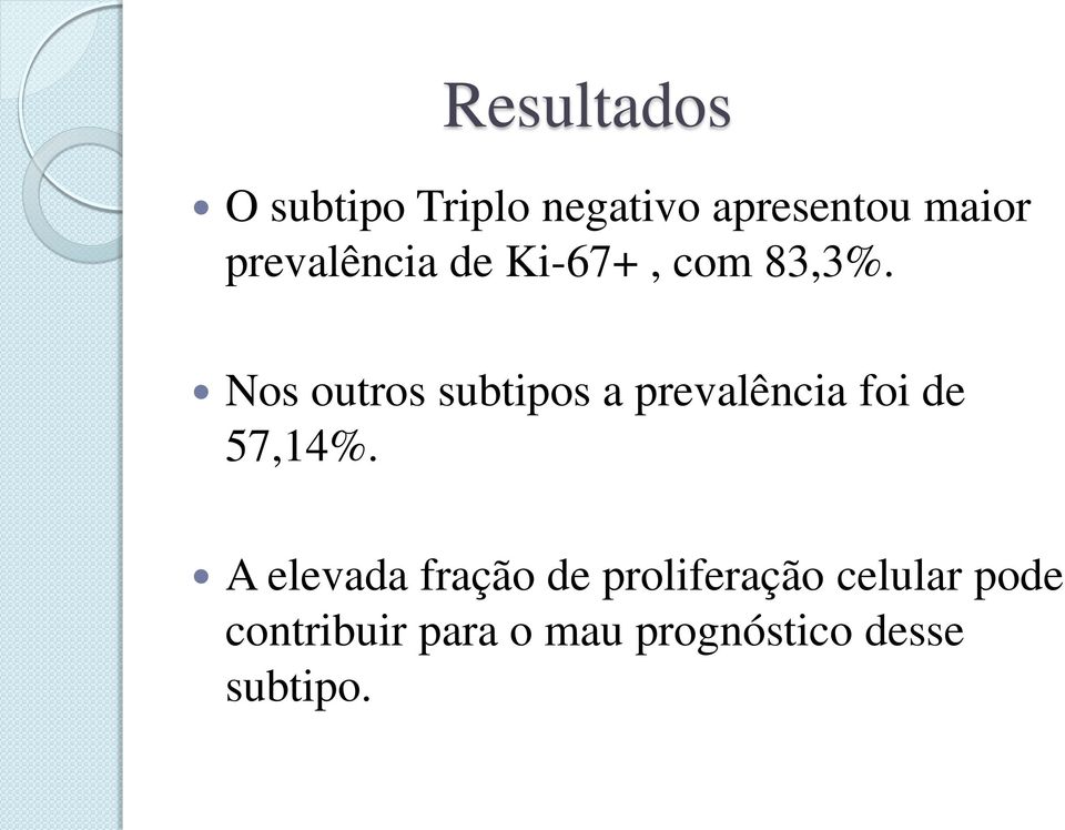 Nos outros subtipos a prevalência foi de 57,14%.