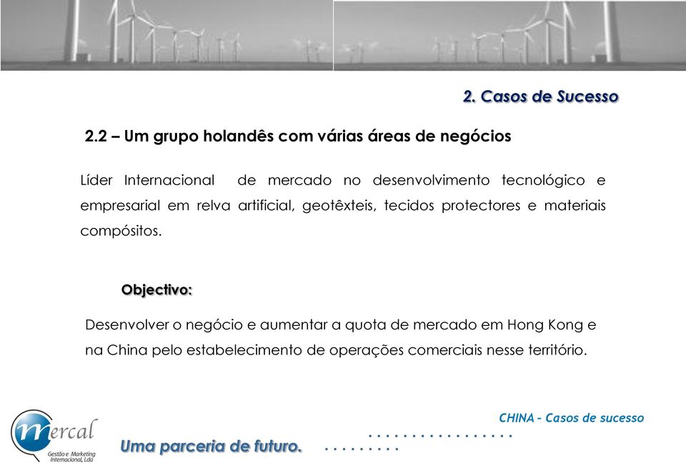 em relva artificial, geotêxteis, tecidos protectores e materiais compósitos.