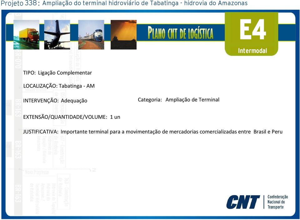 Adequação Categoria: Ampliação de Terminal JUSTIFICATIVA: Importante