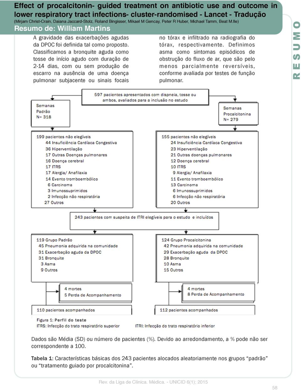 tórax e infiltrado na radiografia do tórax, respectivamente.