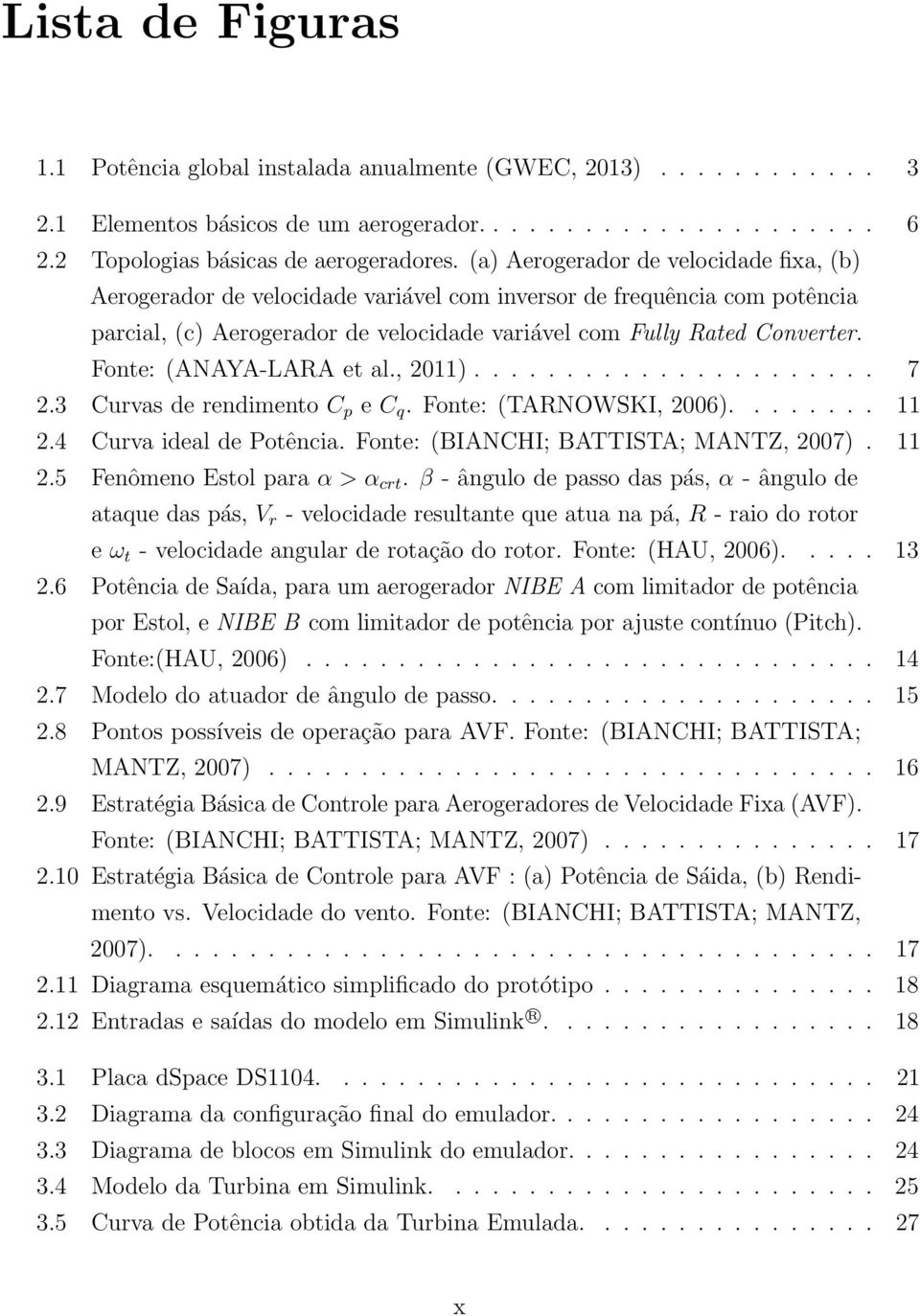 Fonte: (ANAYA-LARA et al., 2011)...................... 7 2.3 Curvas de rendimento C p e C q. Fonte: (TARNOWSKI, 2006)........ 11 2.4 Curva ideal de Potência. Fonte: (BIANCHI; BATTISTA; MANTZ, 2007).