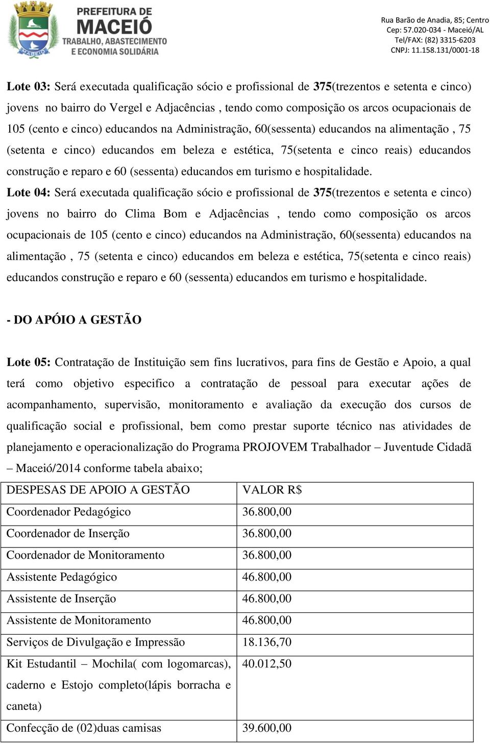 educandos em turismo e hospitalidade.