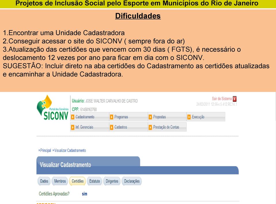 Atualização das certidões que vencem com 30 dias ( FGTS), é necessário o deslocamento 12 vezes por ano para