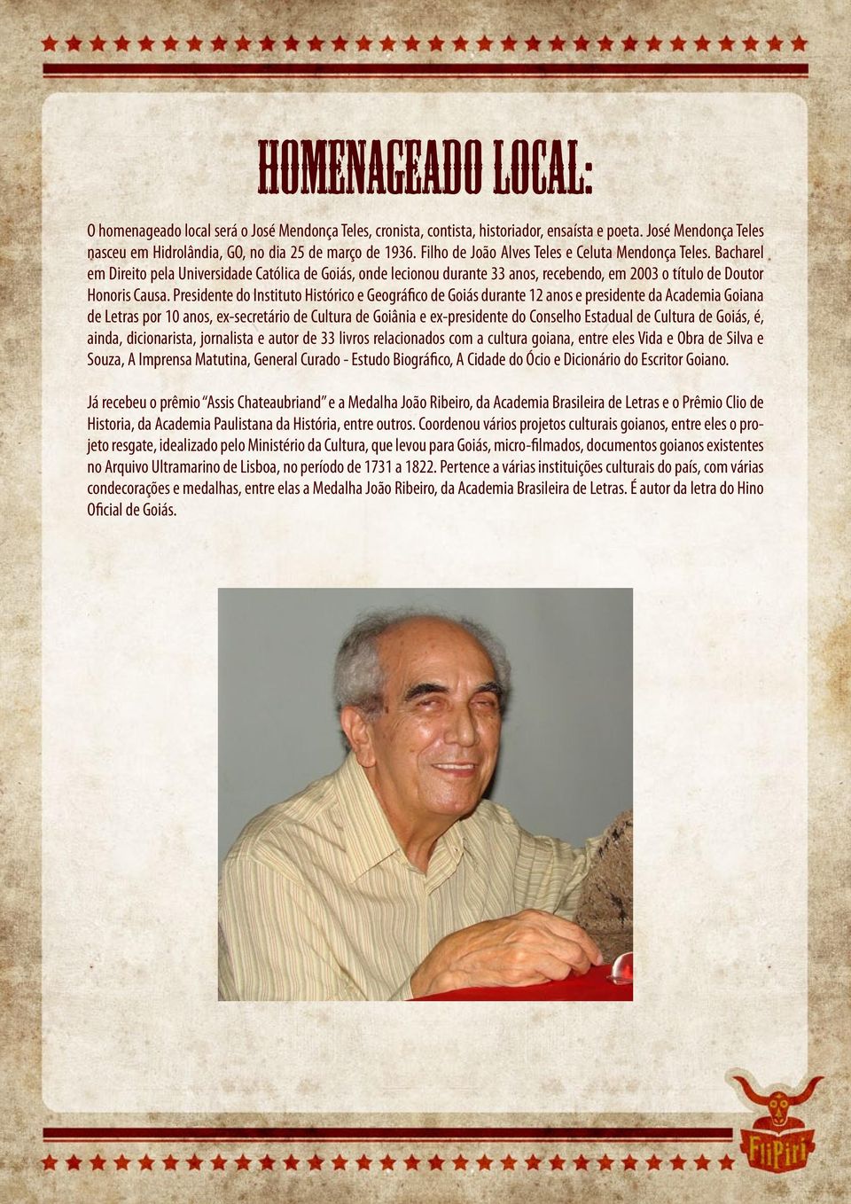 Presidente do Instituto Histórico e Geográfico de Goiás durante 12 anos e presidente da Academia Goiana de Letras por 10 anos, ex-secretário de Cultura de Goiânia e ex-presidente do Conselho Estadual