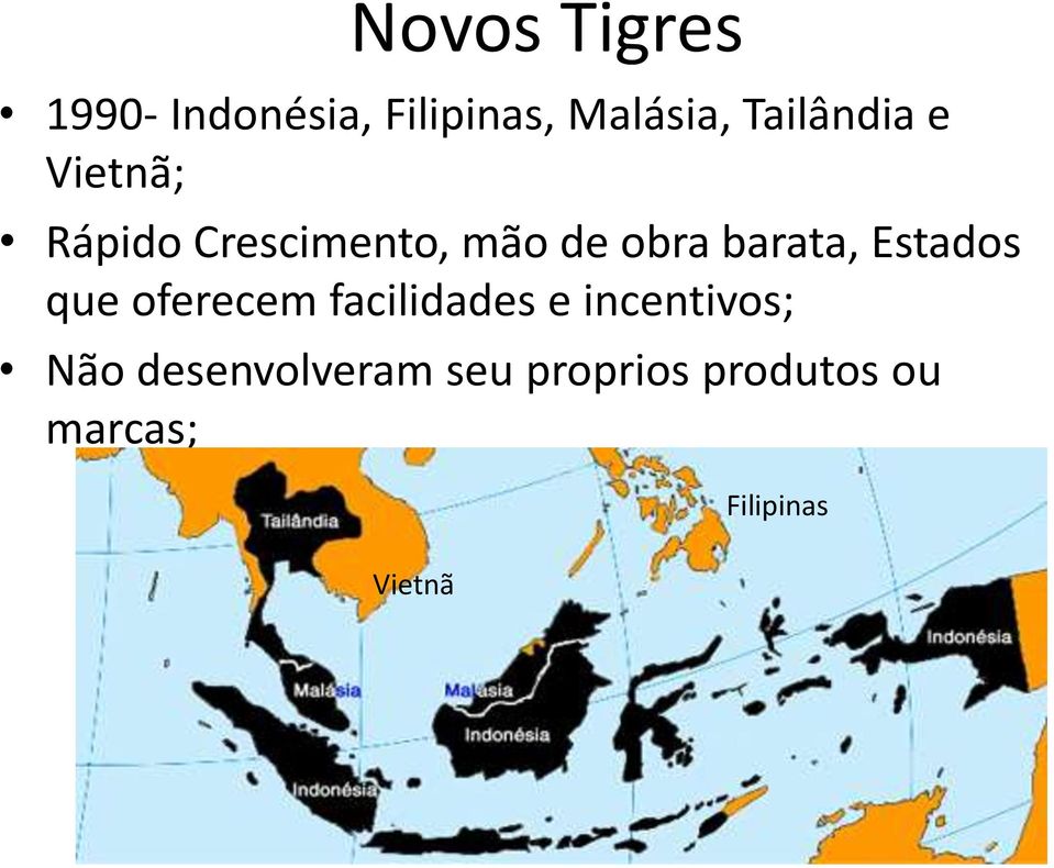 barata, Estados que oferecem facilidades e incentivos;