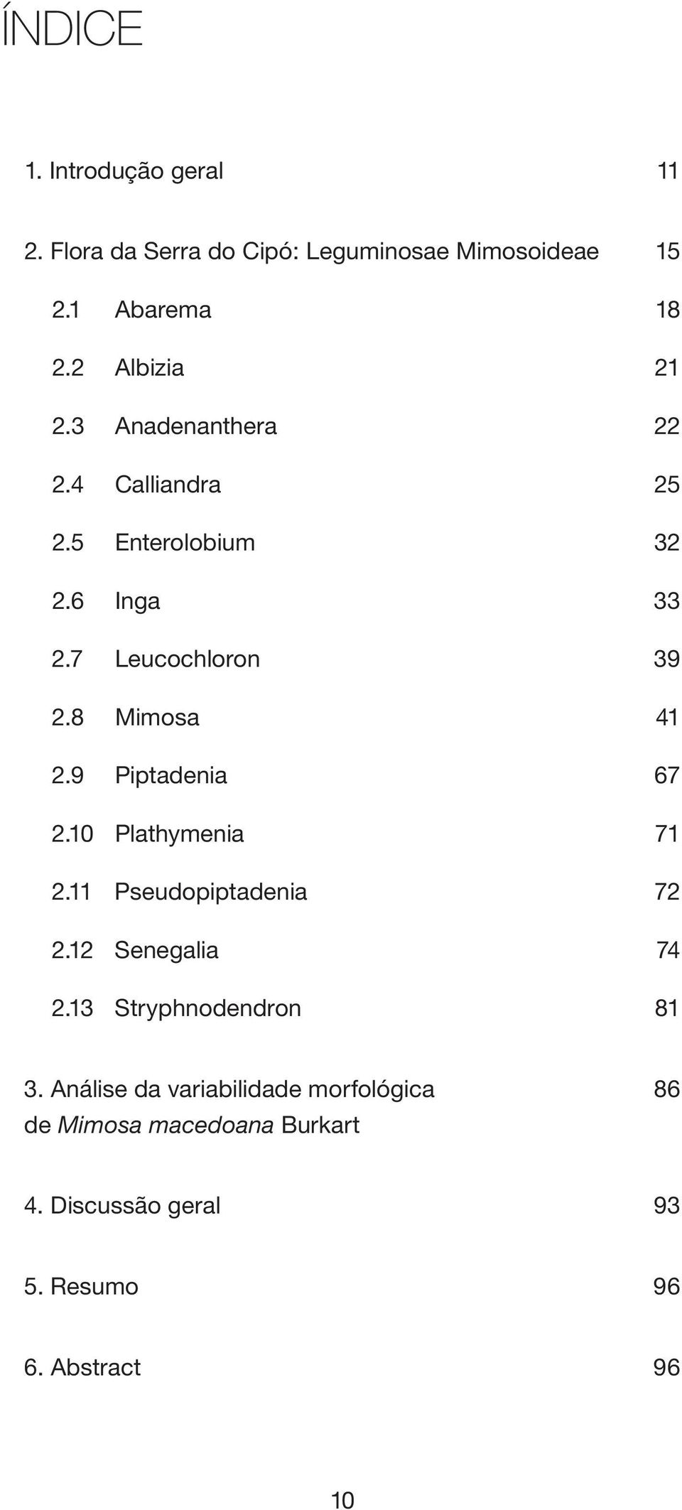 8 Mimosa 41 2.9 Piptadenia 67 2.10 Plathymenia 71 2.11 Pseudopiptadenia 72 2.12 Senegalia 74 2.