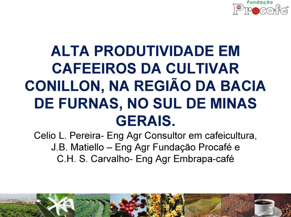 Pereira- Eng Agr Consultor em cafeicultura, J.B.