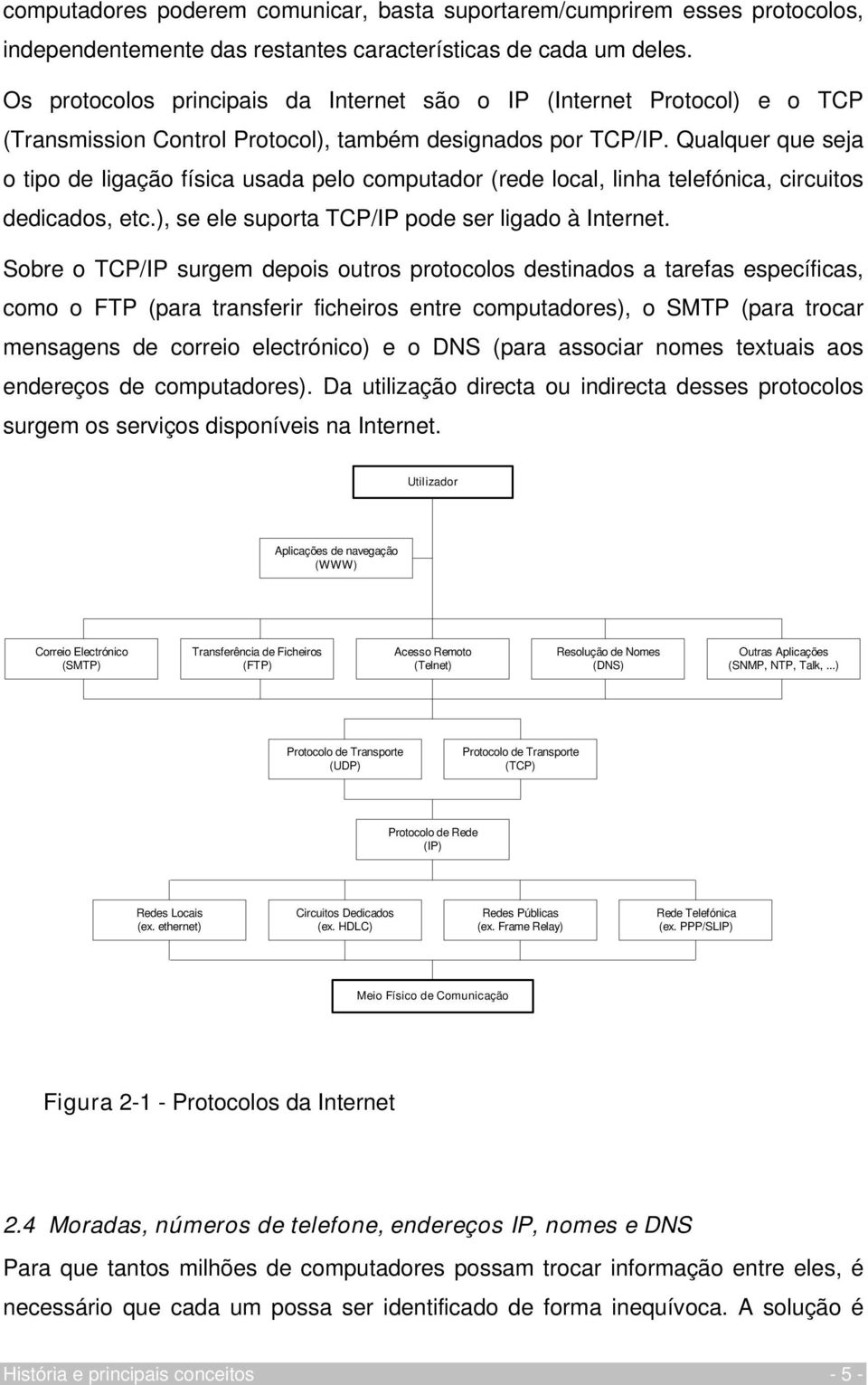 Qualquer que seja o tipo de ligação física usada pelo computador (rede local, linha telefónica, circuitos dedicados, etc.), se ele suporta TCP/IP pode ser ligado à Internet.