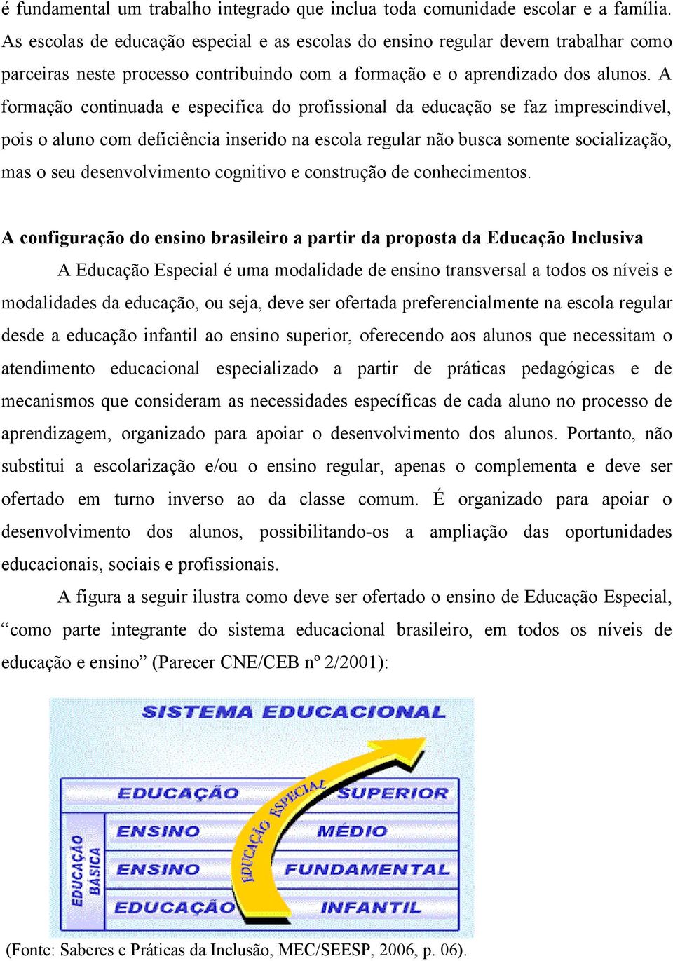 A formação continuada e especifica do profissional da educação se faz imprescindível, pois o aluno com deficiência inserido na escola regular não busca somente socialização, mas o seu desenvolvimento