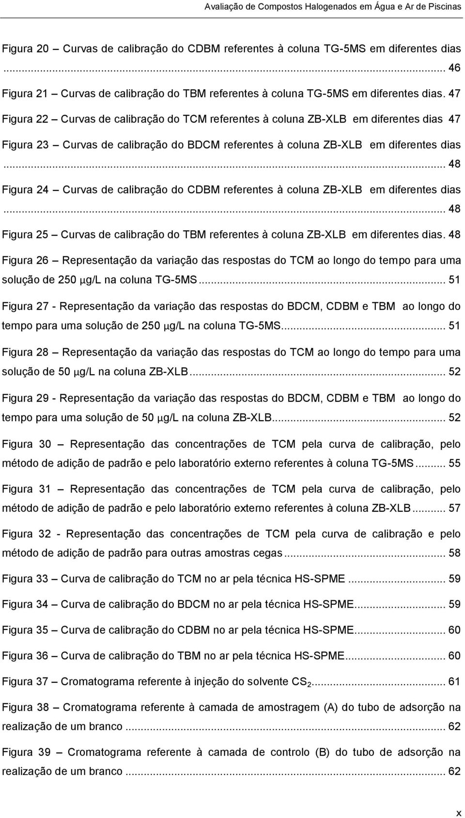 .. 48 Figura 24 Curvas de calibração do CDBM referentes à coluna ZB-XLB em diferentes dias... 48 Figura 25 Curvas de calibração do TBM referentes à coluna ZB-XLB em diferentes dias.