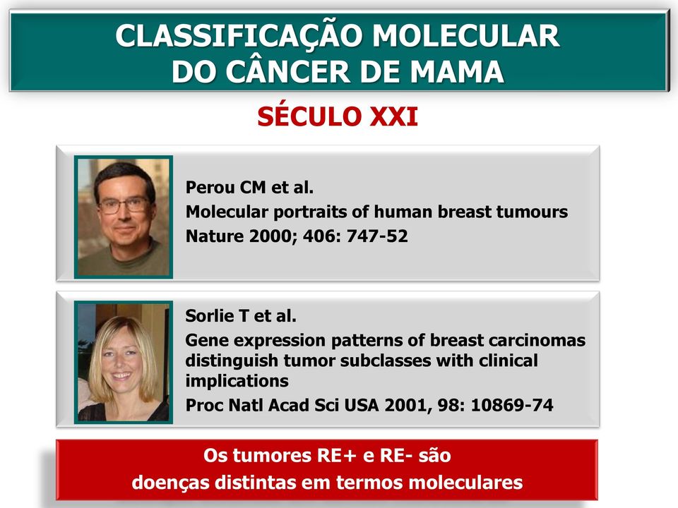 Gene expression patterns of breast carcinomas distinguish tumor subclasses with clinical