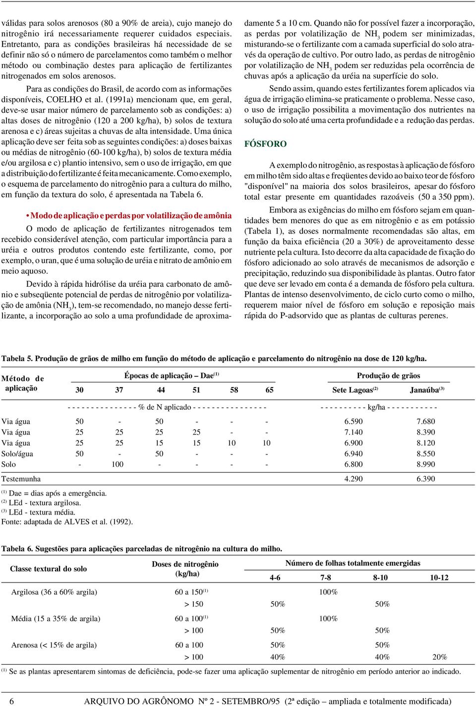 em solos arenosos. Para as condições do Brasil, de acordo com as informações disponíveis, COELHO et al.