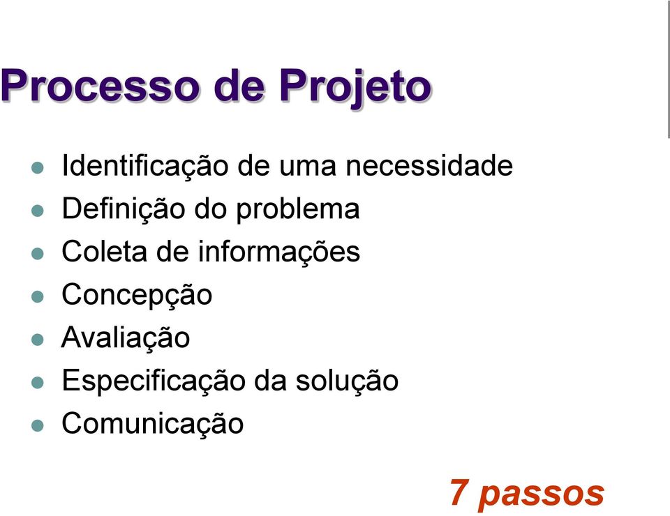 de informações Concepção Avaliação