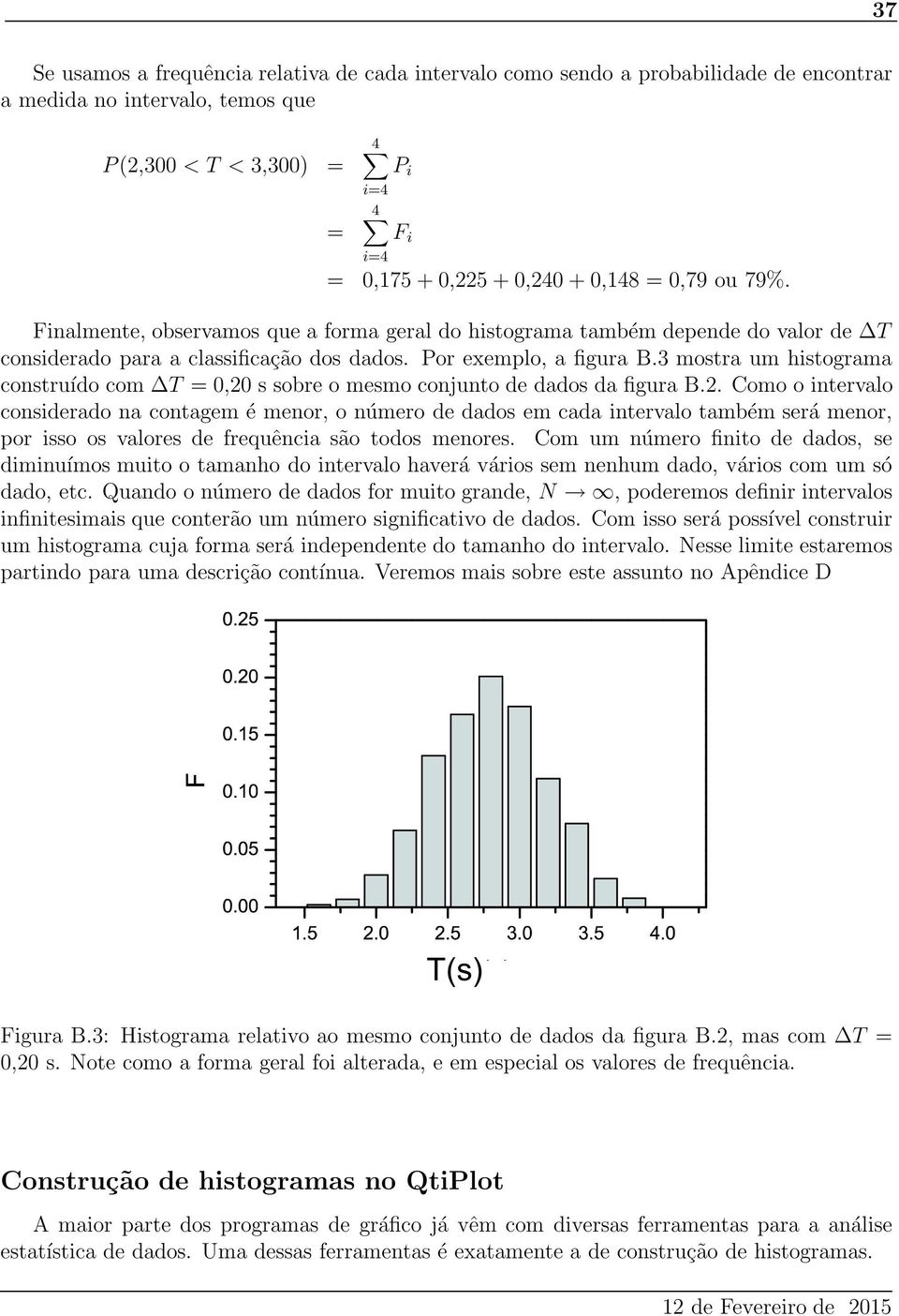 3 mostra um histograma construído com T = 0,20