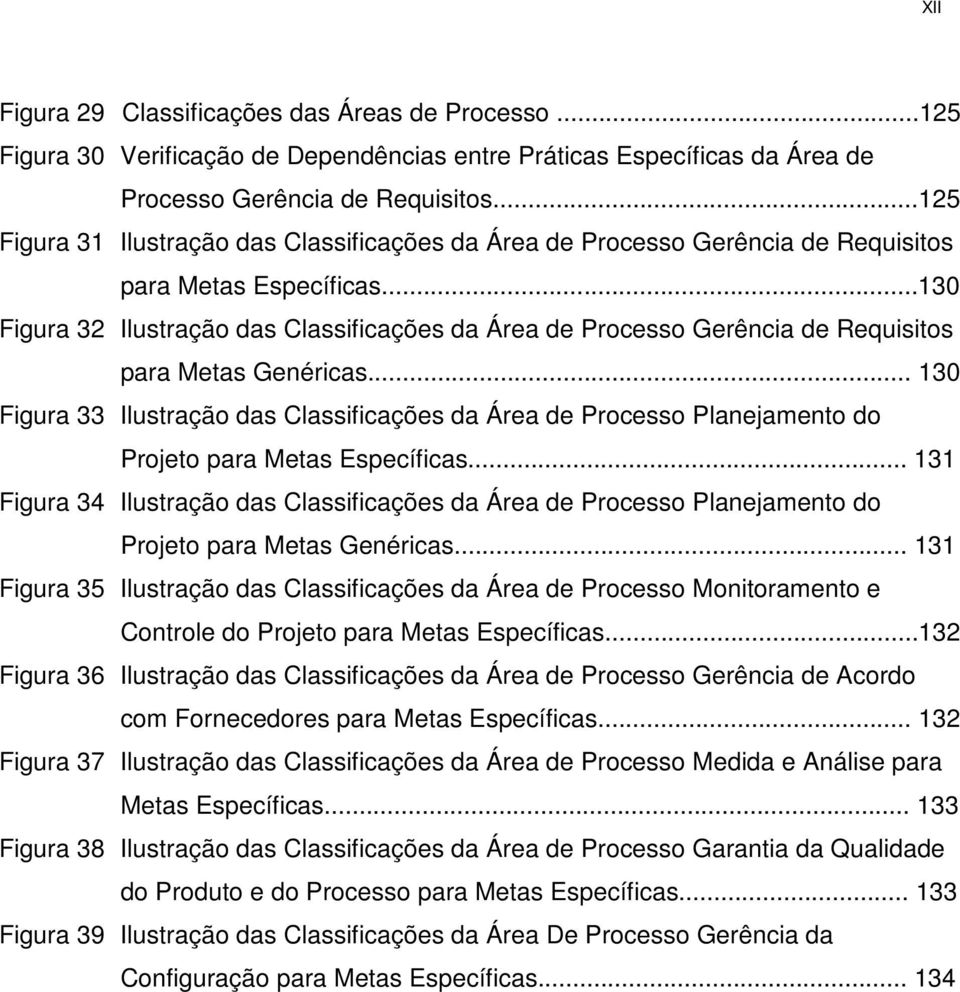 ..130 Figura 32 Ilustração das Classificações da Área de Processo Gerência de Requisitos para Metas Genéricas.