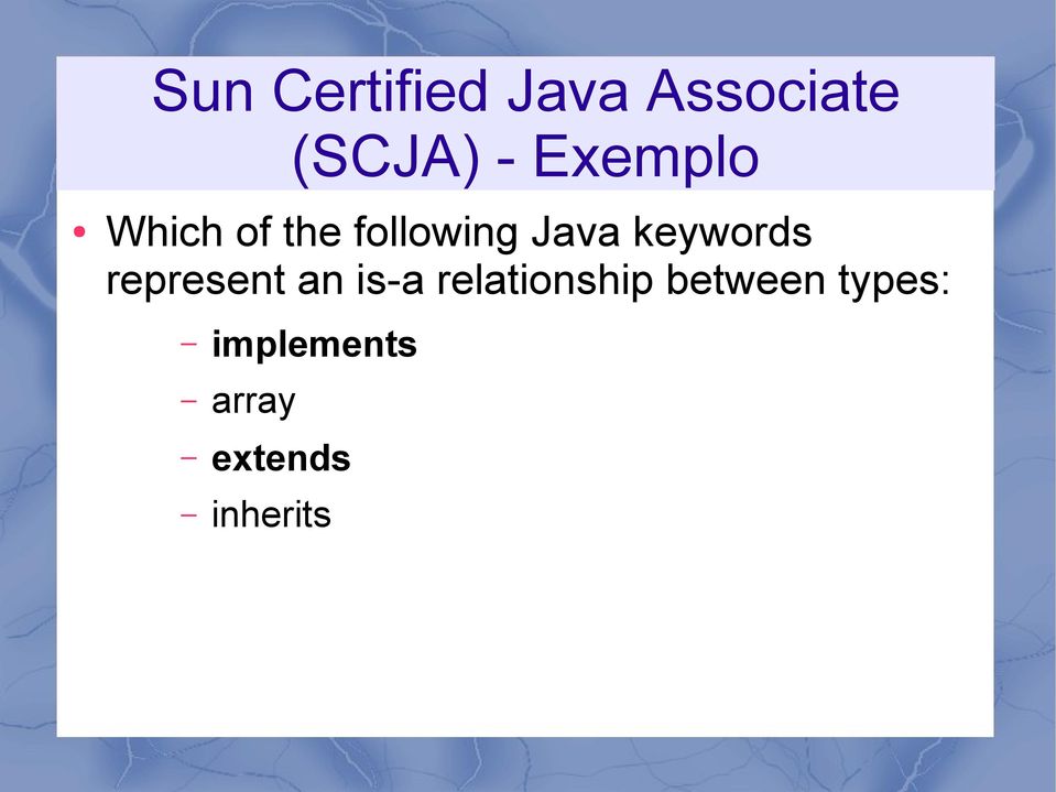 keywords represent an is-a relationship