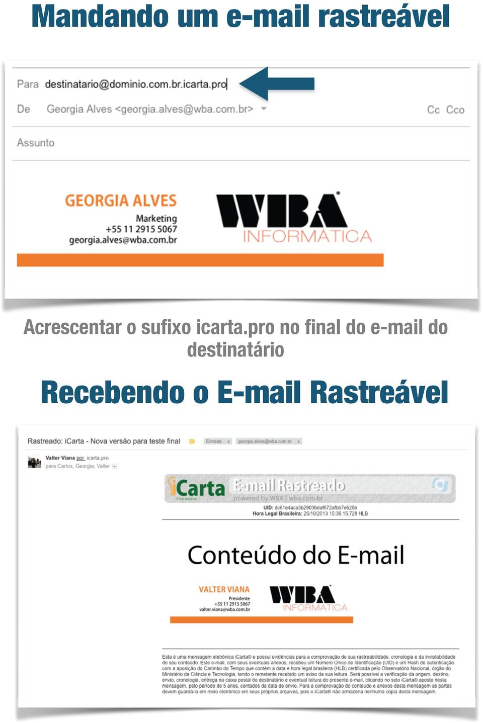 pro no final do e-mail do