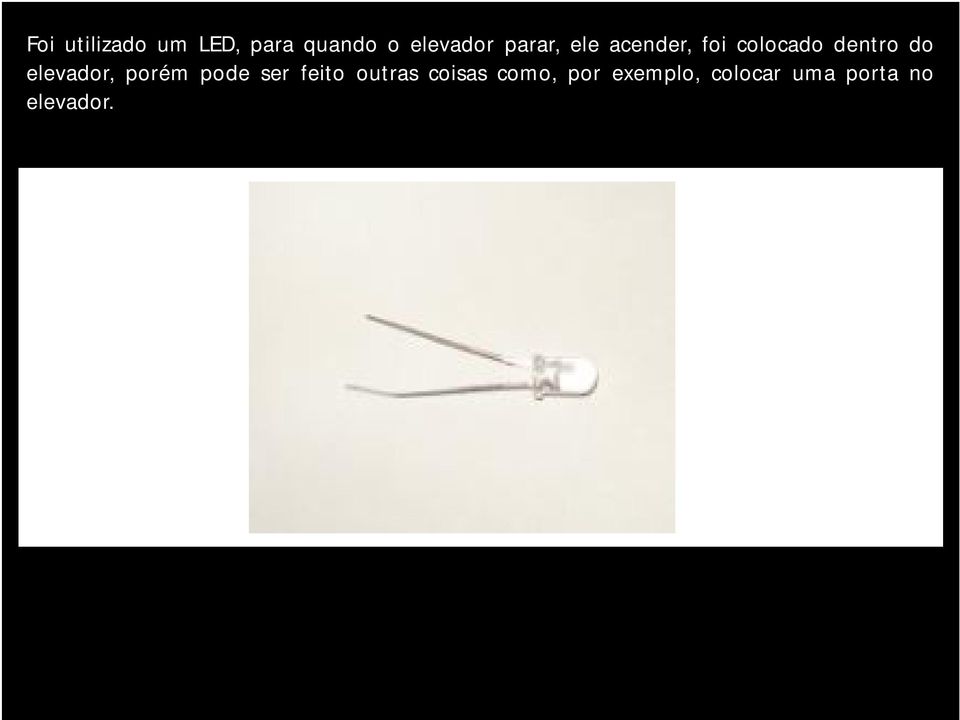 foi colocado dentro do elevador, porém pode ser feito outras coisas como, por exemplo, colocar uma porta no