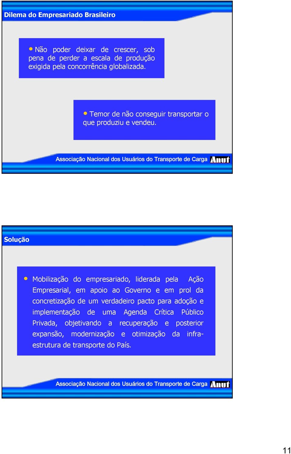 Solução Mobilização do empresariado, liderada pela Ação Empresarial, em apoio ao Governo e em prol da concretização de um