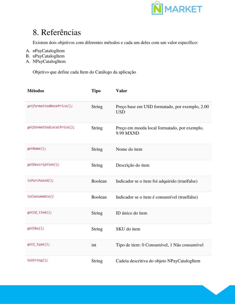 00 USD getformattedlocalprice(); String Preço em moeda local formatado, por exemplo, 9.