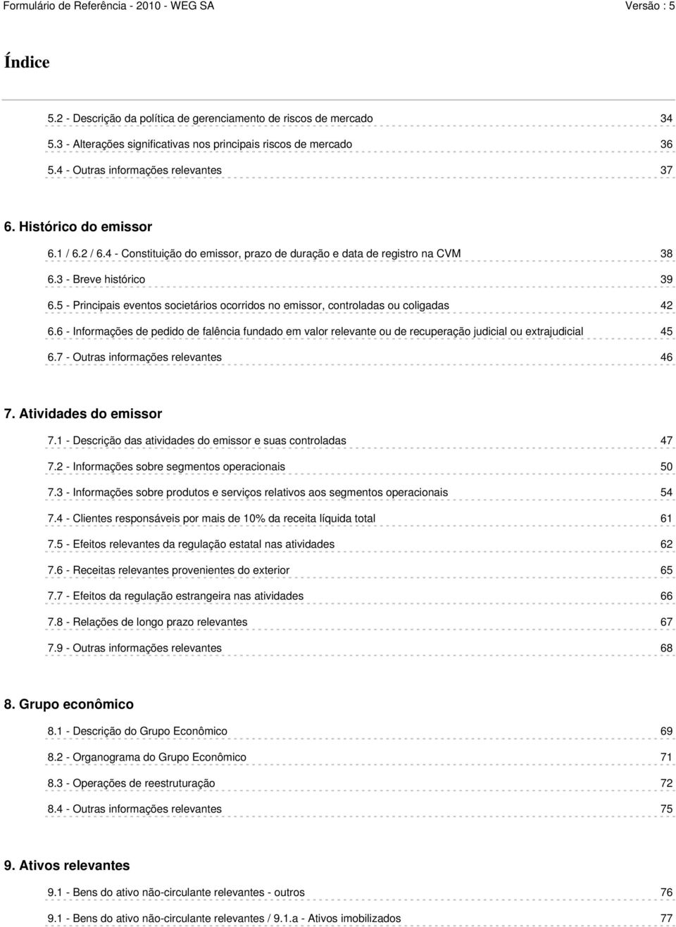 5 - Principais eventos societários ocorridos no emissor, controladas ou coligadas 42 6.