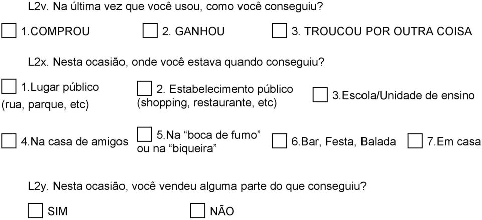 Estabelecimento público (shopping, restaurante, etc) 3.Escola/Unidade de ensino 4.Na casa de amigos 5.