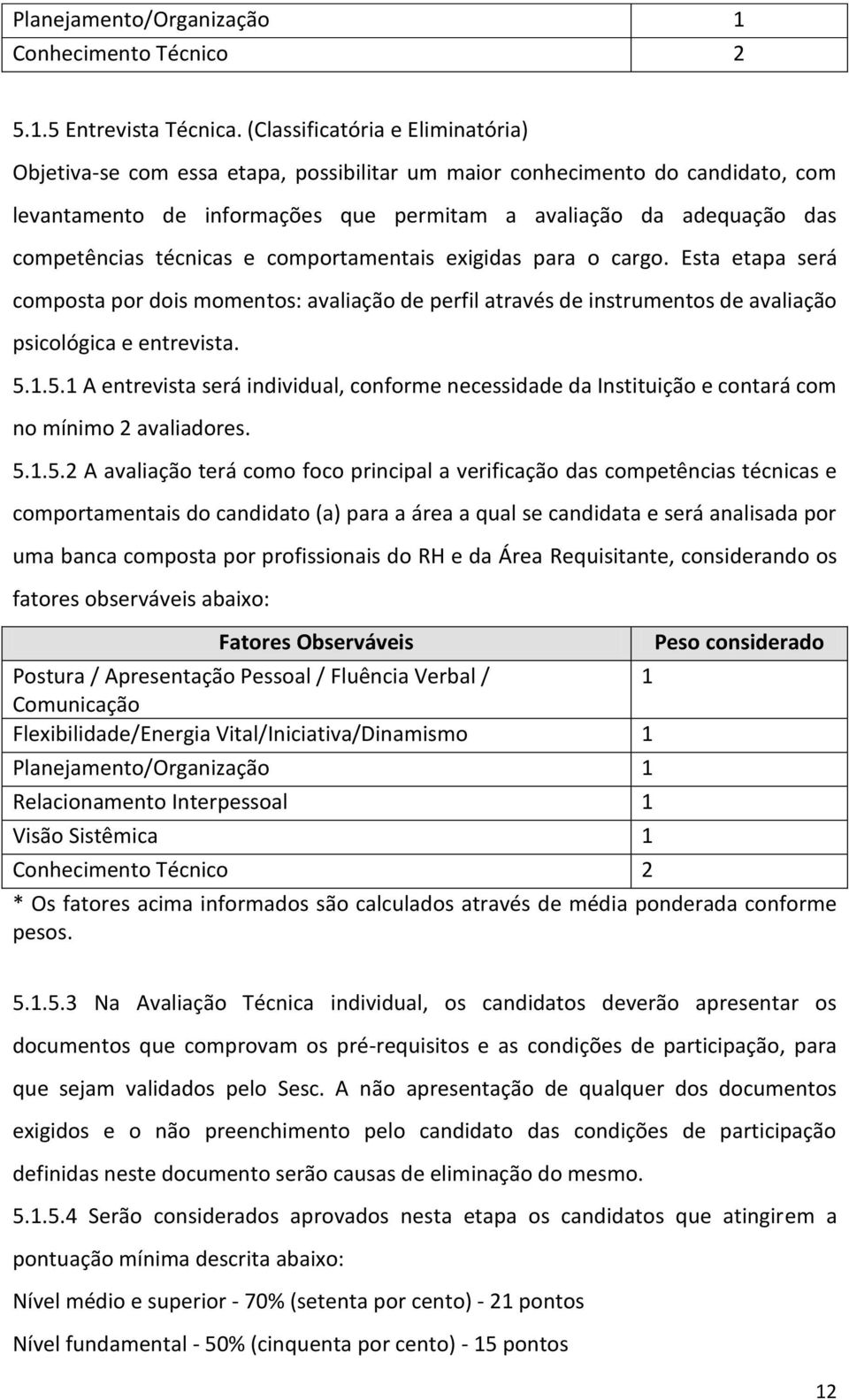 técnicas e comportamentais exigidas para o cargo. Esta etapa será composta por dois momentos: avaliação de perfil através de instrumentos de avaliação psicológica e entrevista. 5.