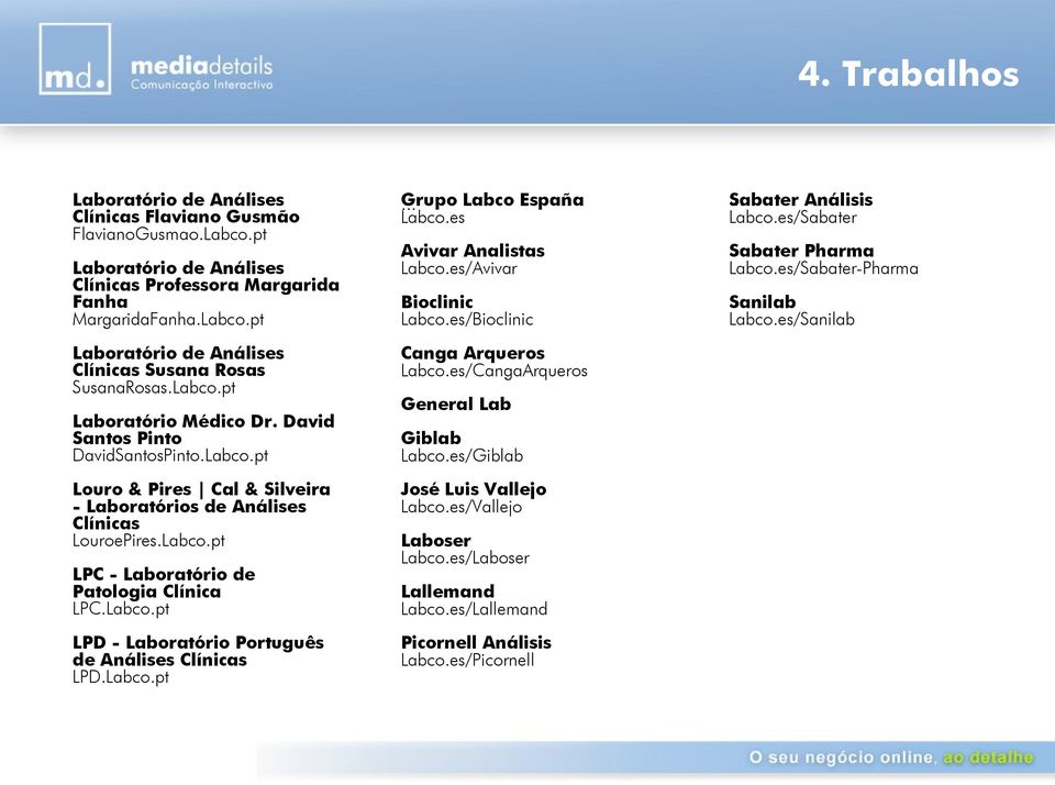 Labco.pt Canga Arqueros Labco.es/CangaArqueros Laboratório Médico Dr. David Santos Pinto DavidSantosPinto.Labco.pt Giblab Labco.