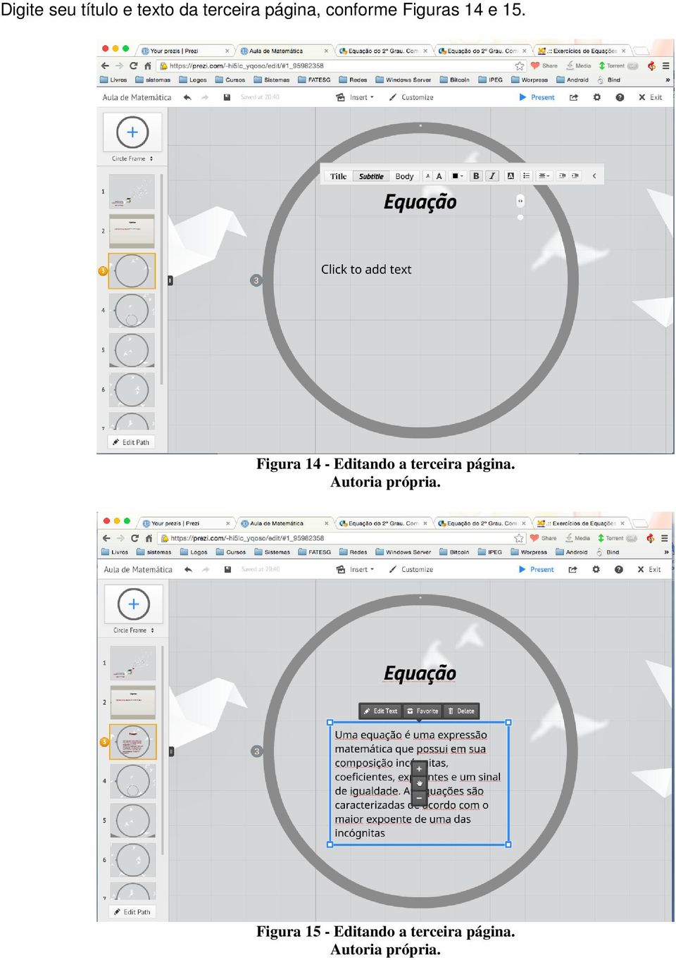 Figura 14 - Editando a terceira