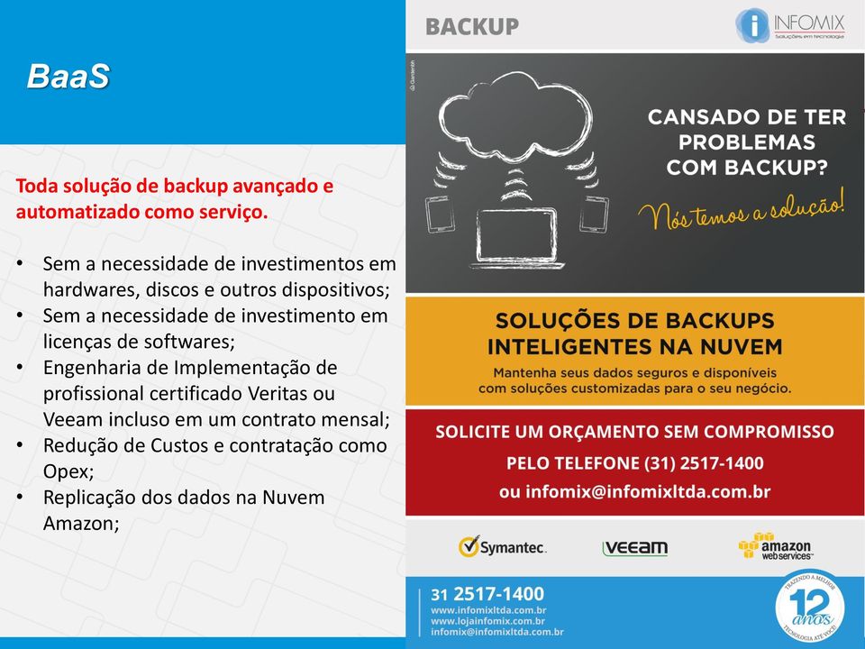 de investimento em licenças de softwares; Engenharia de Implementação de profissional certificado