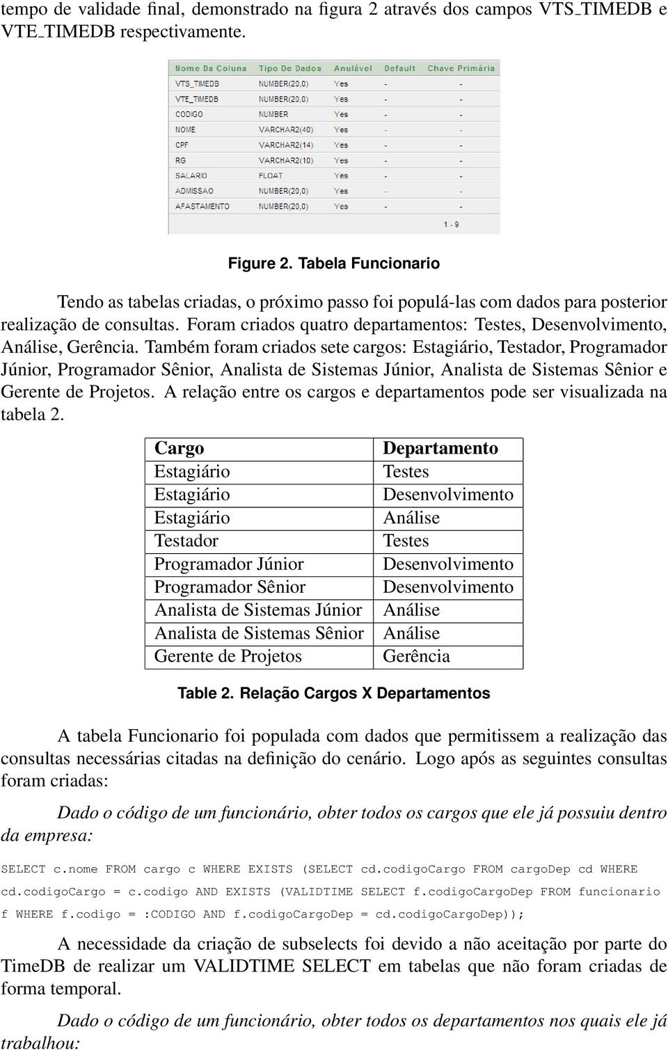 Foram criados quatro departamentos: Testes, Desenvolvimento, Análise, Gerência.