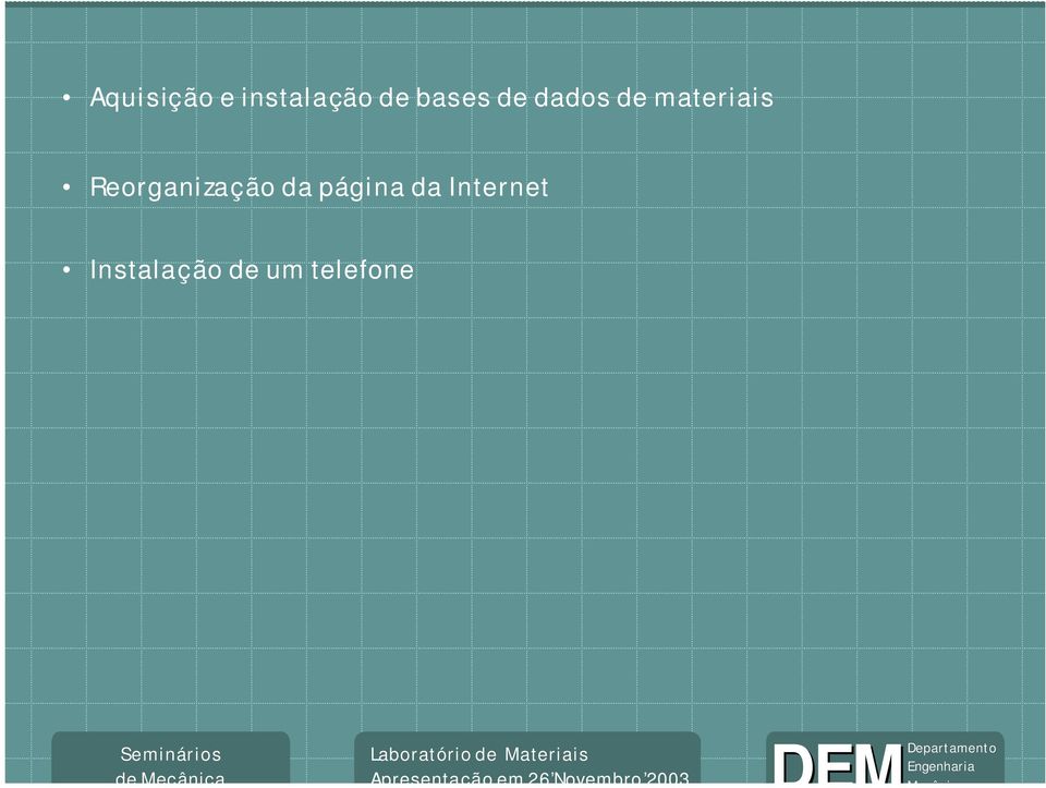 Reorganização da página da