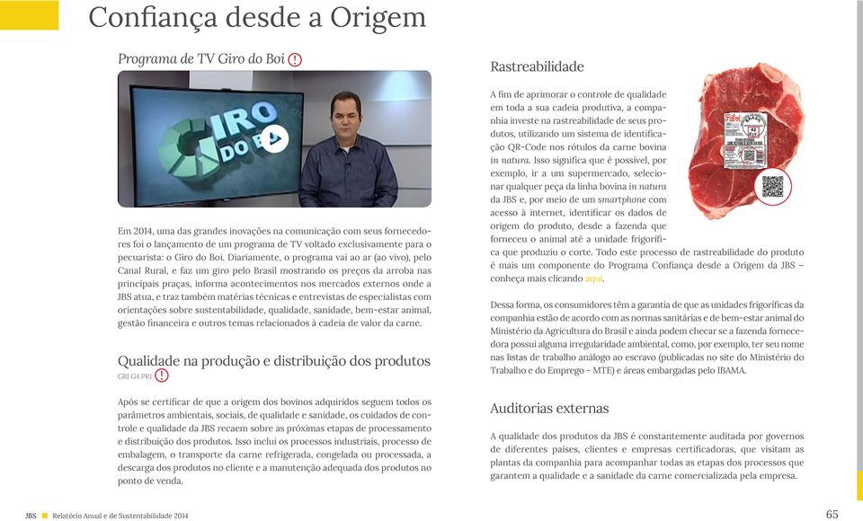 Diariamente, o programa vai ao ar (ao vivo), pelo Canal Rural, e faz um giro pelo Brasil mostrando os preços da arroba nas principais praças, informa acontecimentos nos mercados externos onde a JBS