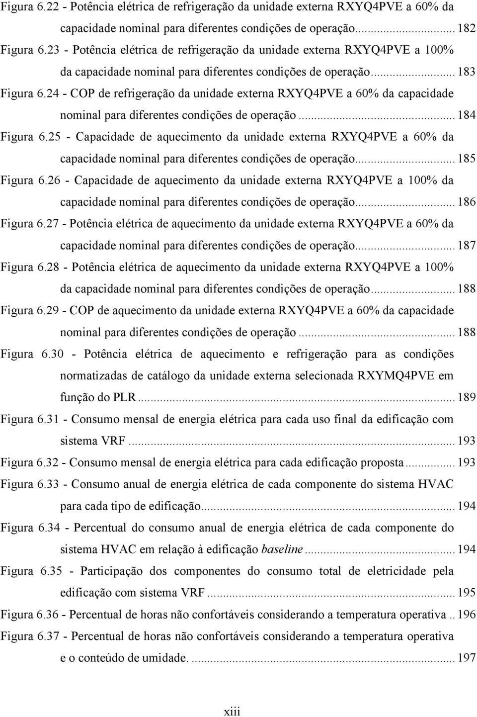 24 - COP de refrigeração da unidade externa RXYQ4PVE a 60% da capacidade nominal para diferentes condições de operação... 184 Figura 6.