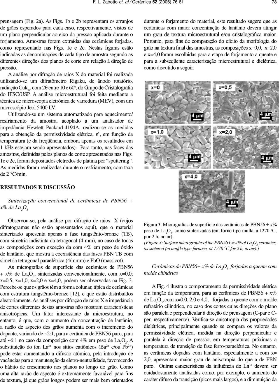 Amostras foram extraídas das cerâmicas forjadas, como representado nas Figs. 1c e 2c.