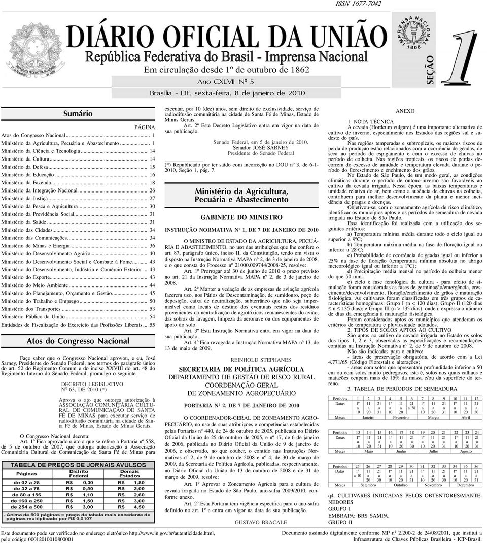 .. 3 Ministério d Súde... 3 Ministério ds Ciddes... 34 Ministério ds Comunicções... 34 Ministério de Mins e Energi... 36 Ministério do Desenvolvimento Agrário.