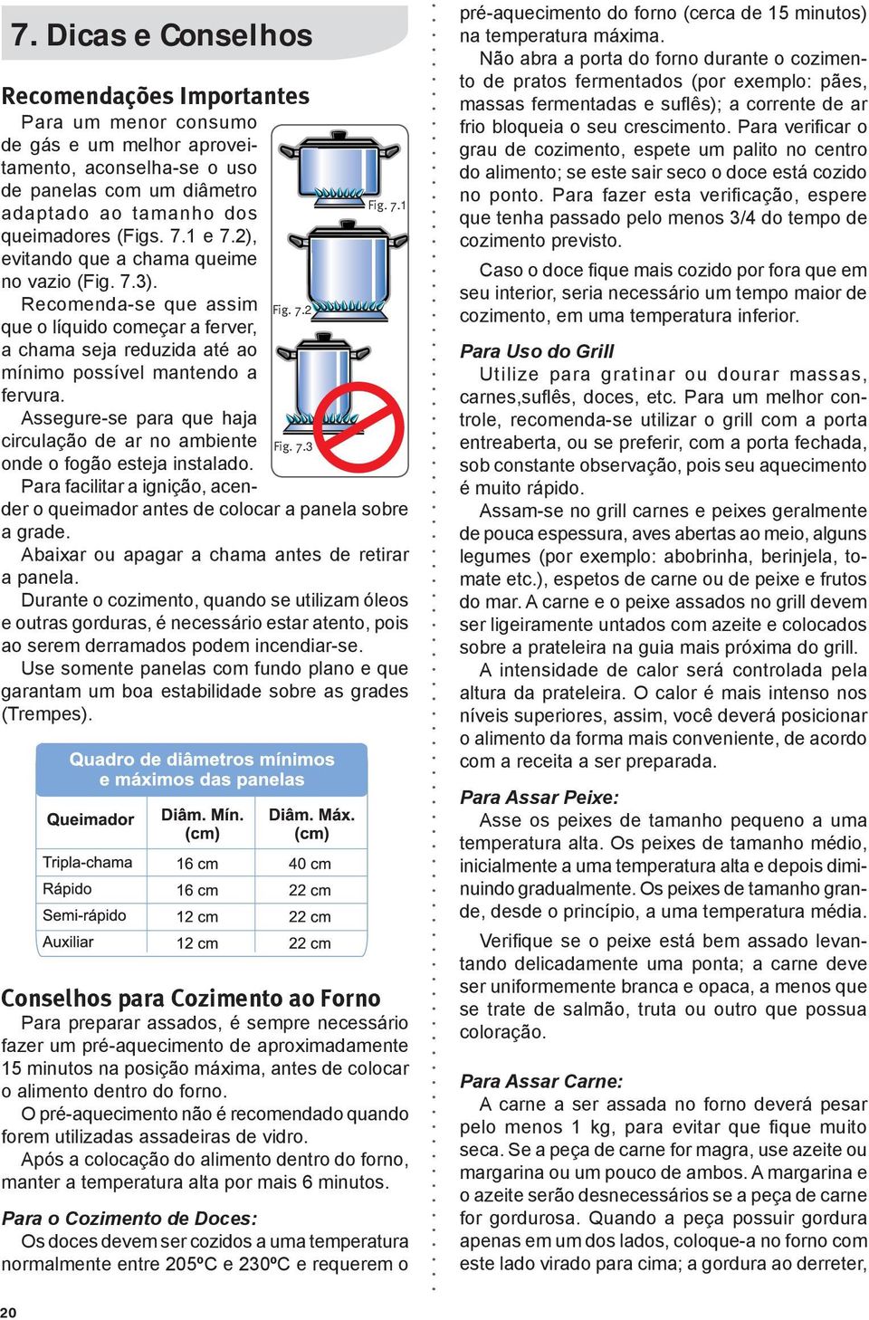 Assegure-se para que haja circulação de ar no ambiente onde o fogão esteja instalado. Para facilitar a ignição, acender o queimador antes de colocar a panela sobre a grade.