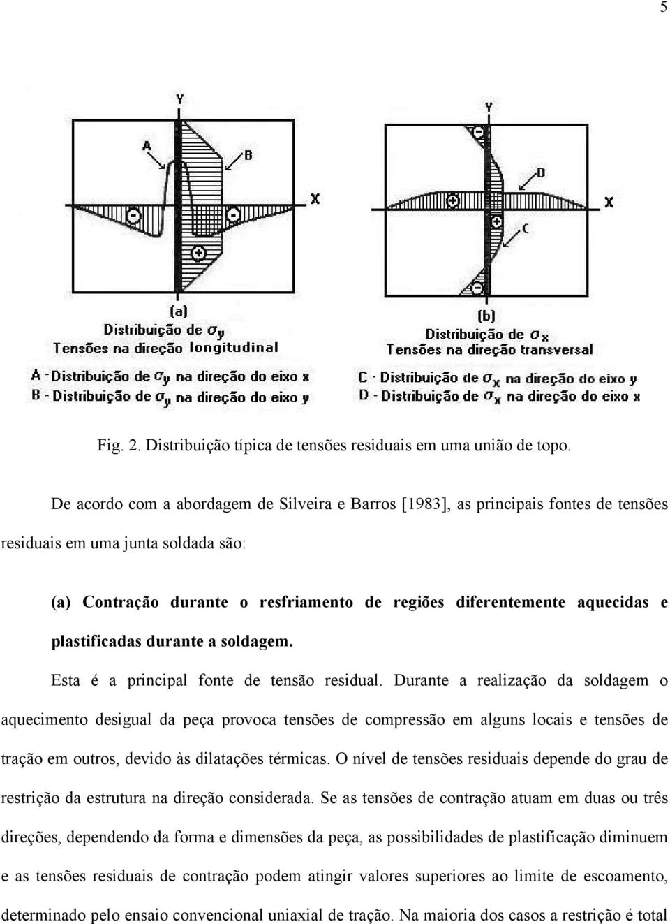 plastificadas durante a soldagem. Esta é a principal fonte de tensão residual.