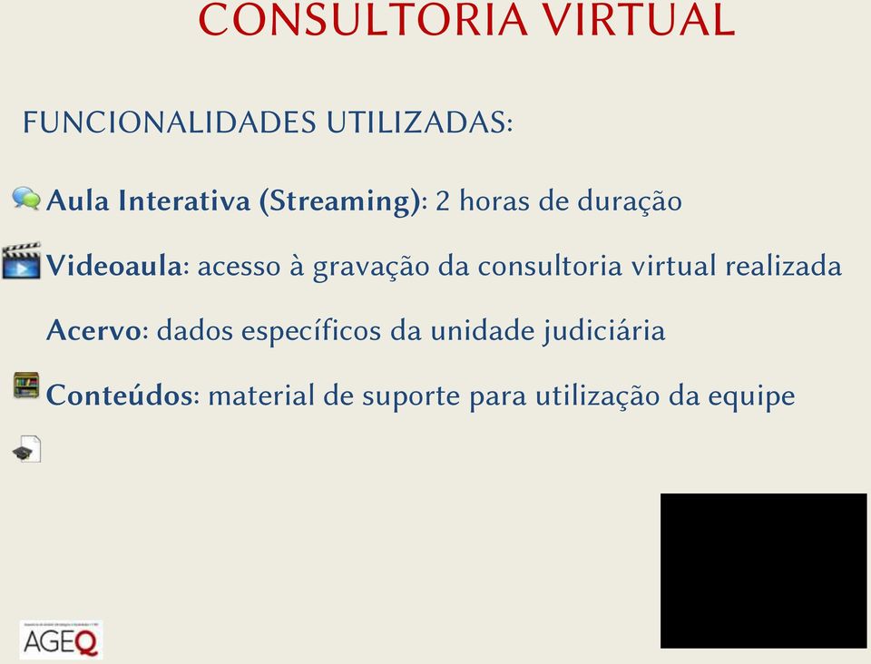 consultoria virtual realizada Acervo: dados específicos da