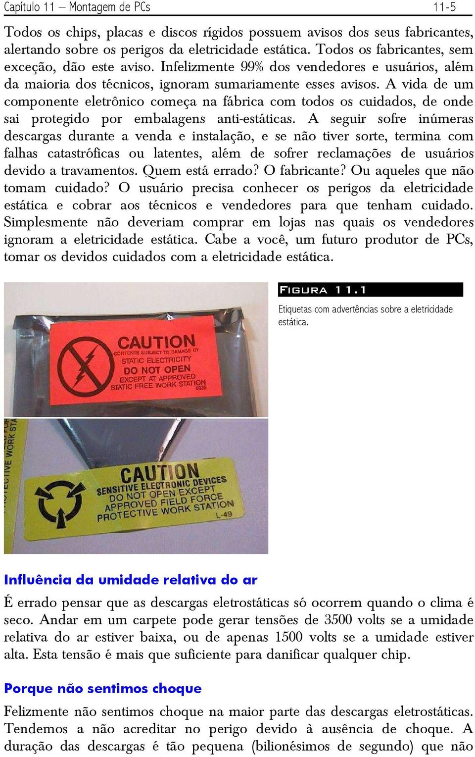 A vida de um componente eletrônico começa na fábrica com todos os cuidados, de onde sai protegido por embalagens anti-estáticas.