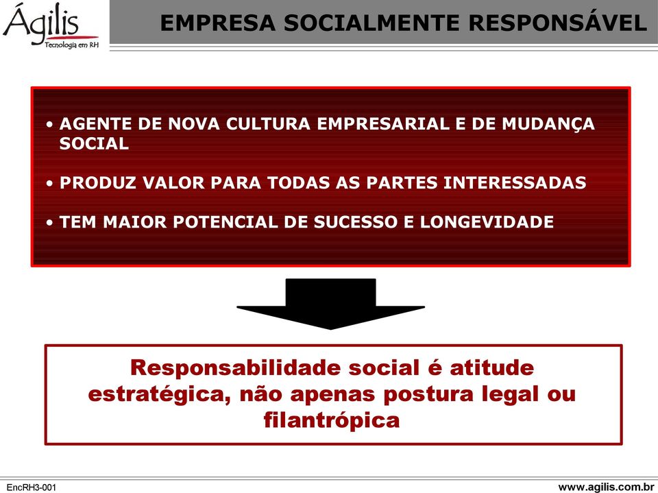 TEM MAIOR POTENCIAL DE SUCESSO E LONGEVIDADE Responsabilidade