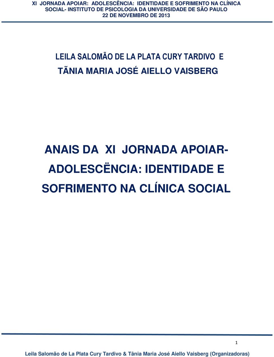 ANAIS DA XI JORNADA APOIAR-